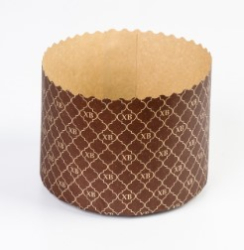 Изображение Форма бумажная под кулич на коричневом фоне ХВ, 134*100 мм